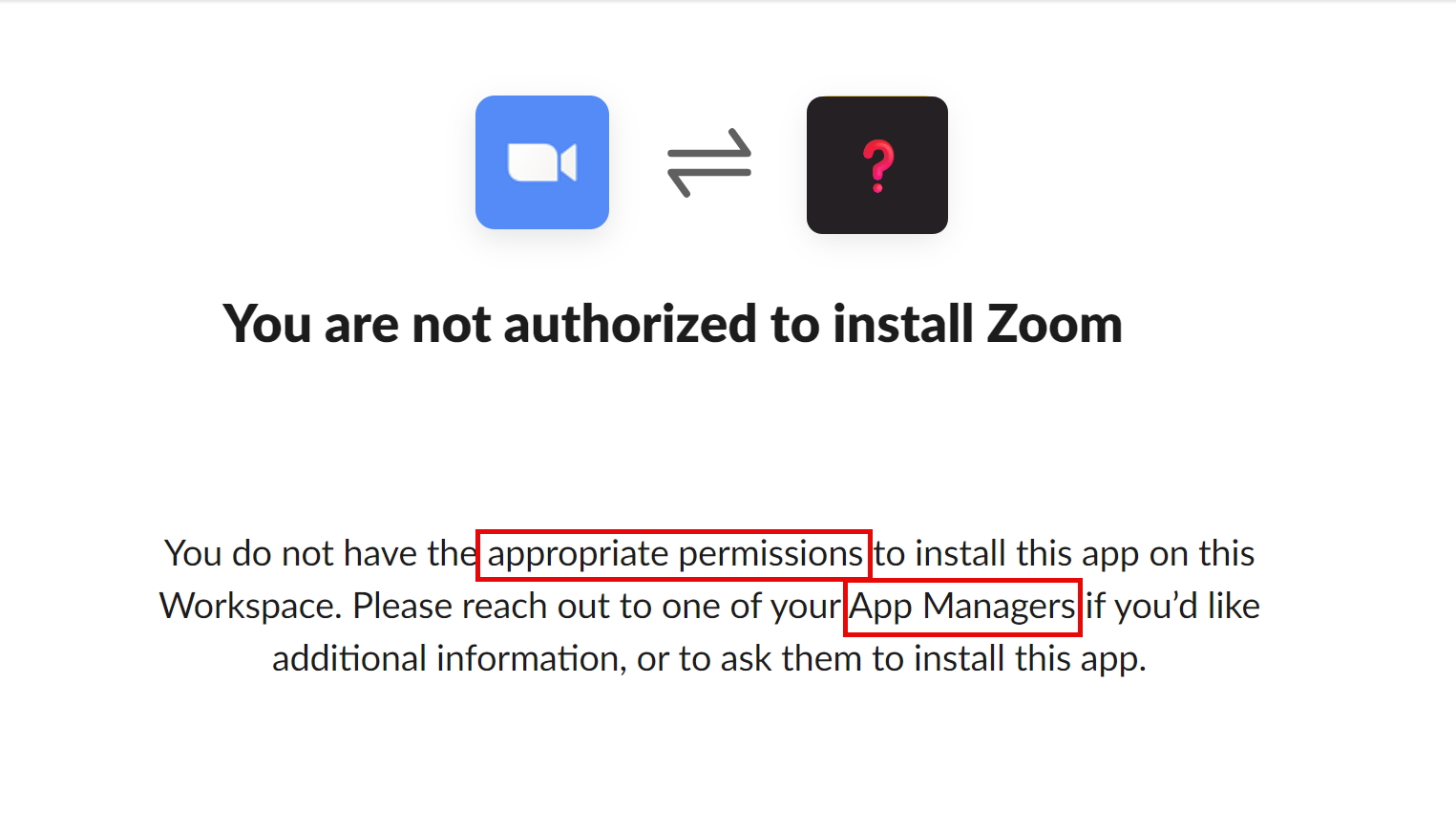 Image of an error message.
