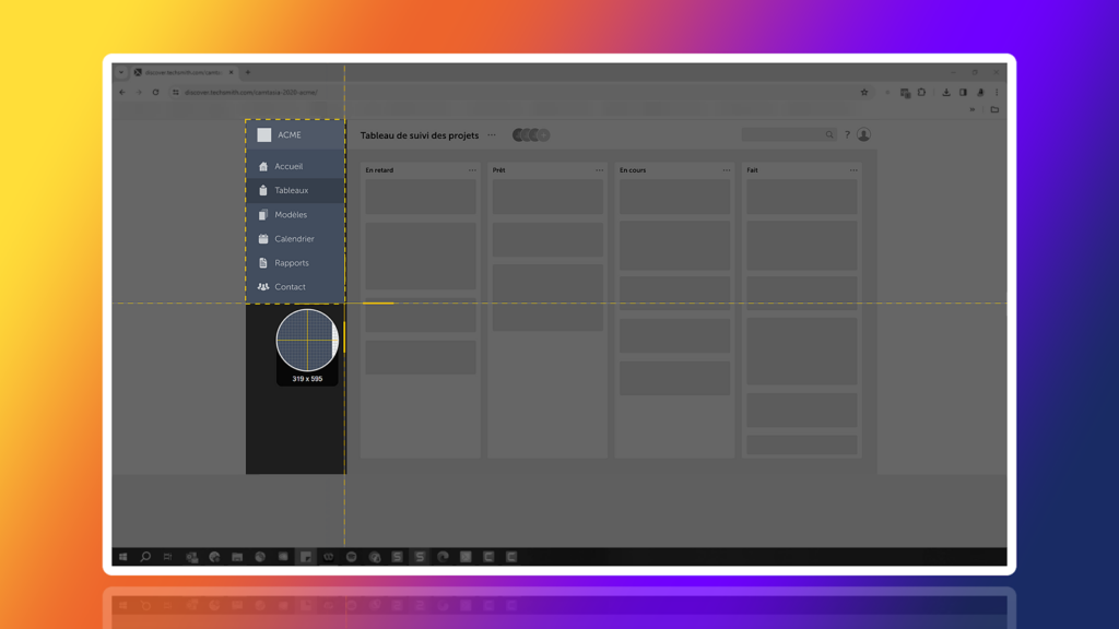 Tracez la zone à capturer sur l’écran avec Snagit.