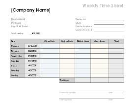 eekly timesheet template 