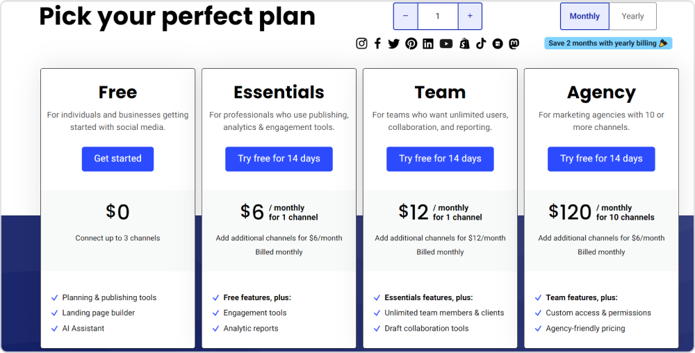 Buffer pricing plans