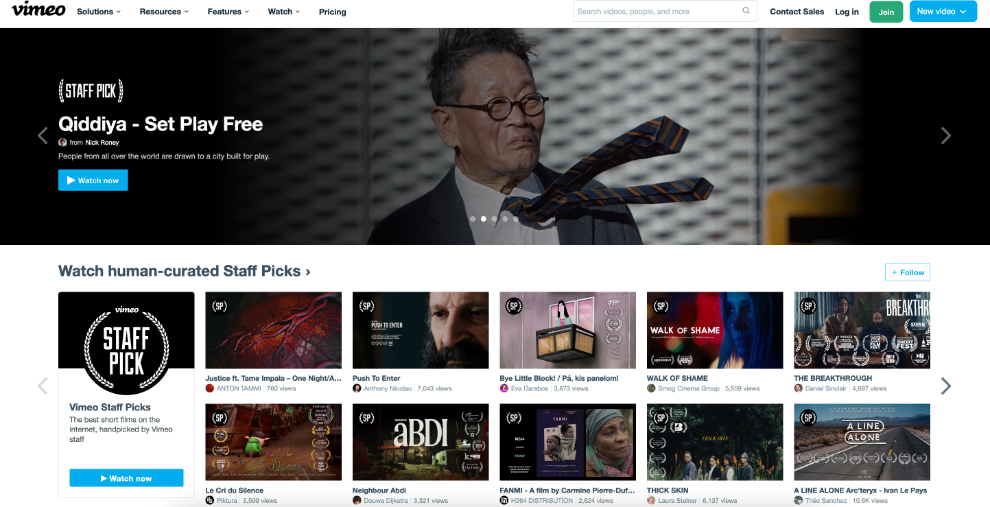 YouTube alternative  Vimeo is a commercial streaming site like YouTube